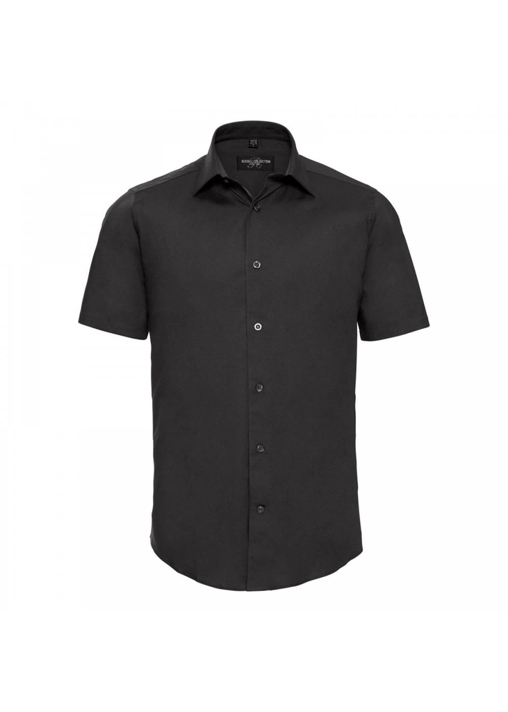 Russell Collection Mens Short Sleeve Fitted Stretch Shirt R947M