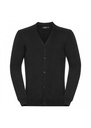 Russell Collection Mens V-Neck Knitted Cardigan R715M