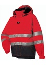 Helly Hansen Hi Vis Class 3 Workwear Insulated Ludvika Jacket 71376 Red/Charcoal M